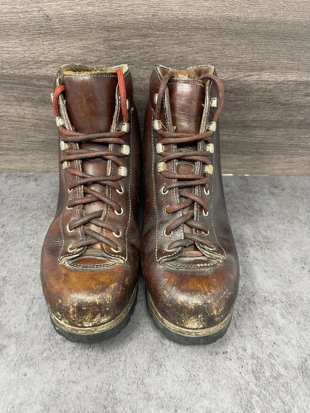 Asolo Sport Brown Leather Hiking Boots Mens Size 6 Sturdy Mountaineering
